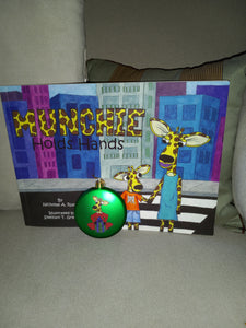 Munchie Holds Hands with Green Ornament
