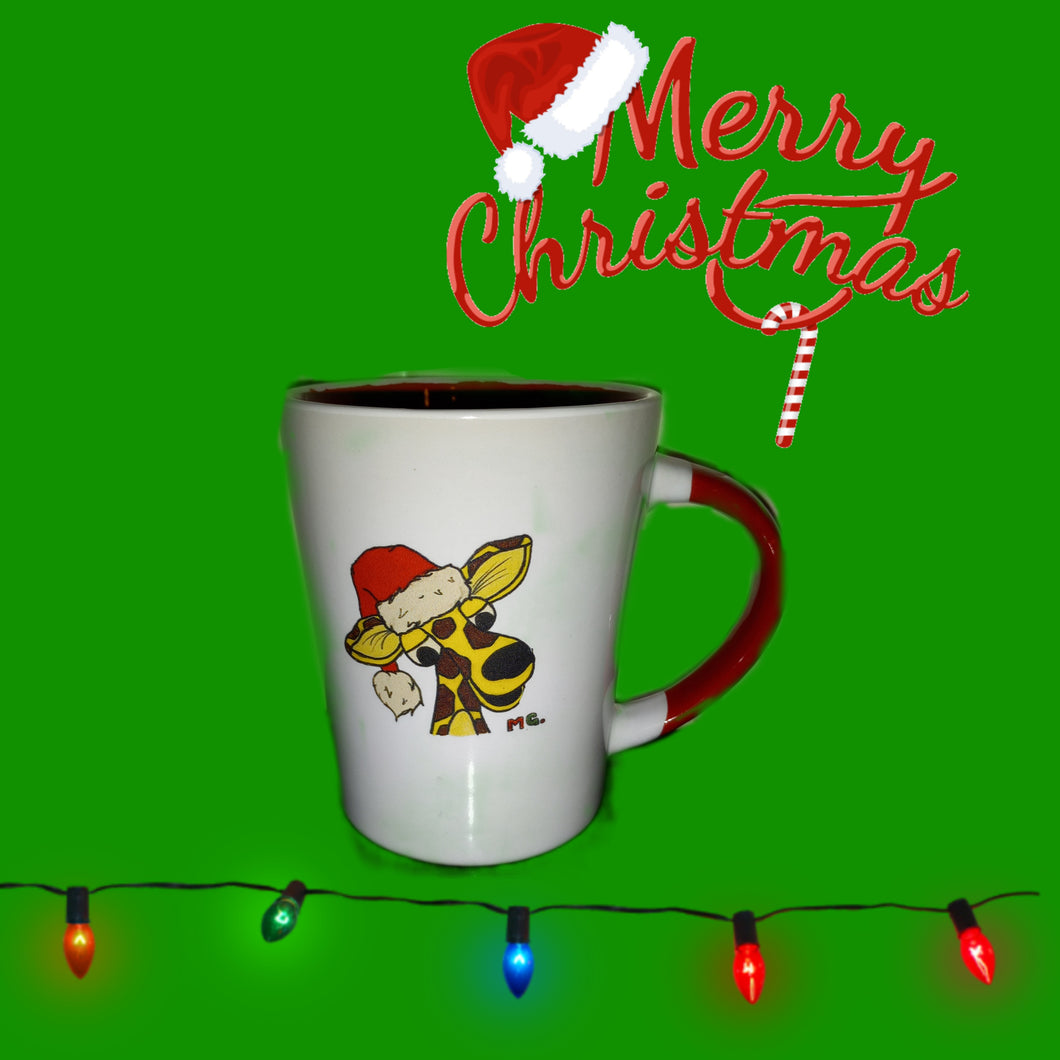 Munchie Giraffe Santa Hat Mug